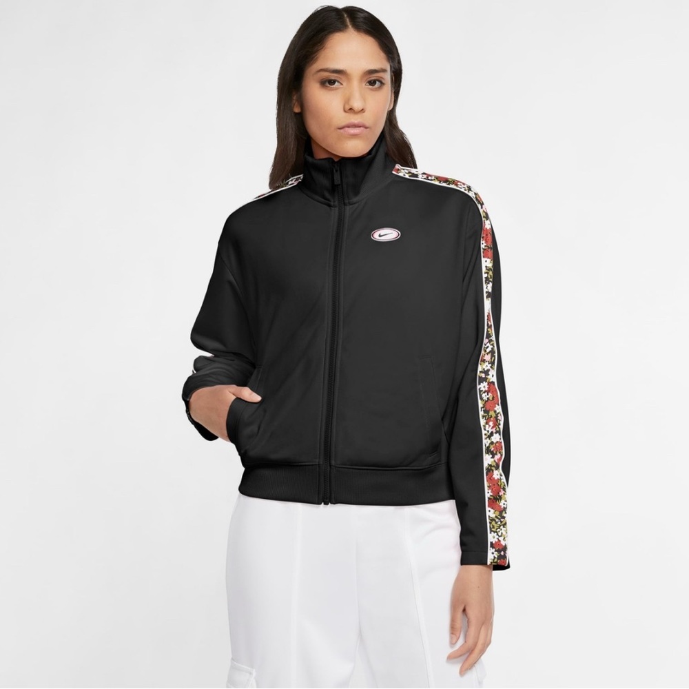 Nike full zip Jacket with Floral Sleeve Detail